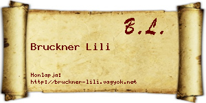 Bruckner Lili névjegykártya